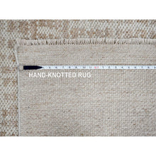 Load image into Gallery viewer, 9&#39;x12&#39; Honey Brown, Tone on Tone, Calm Ambience, Dot Design, Cropped Thin, Hand Knotted, Natural Ambient Color, Soft 100% Wool, Oriental Rug FWR507210