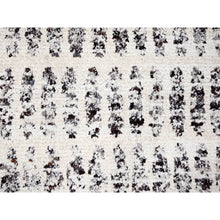 Load image into Gallery viewer, 10&#39;2&quot;x13&#39;9&quot; Vivid White With Smoky Black, Organic Wool, Vegetable Dyes, Tone On Tone, Soft Pile, Modern Design, Hand Knotted, Oriental Rug FWR507222