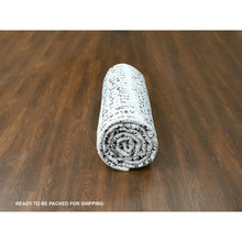 Load image into Gallery viewer, 10&#39;2&quot;x13&#39;9&quot; Vivid White With Smoky Black, Organic Wool, Vegetable Dyes, Tone On Tone, Soft Pile, Modern Design, Hand Knotted, Oriental Rug FWR507222