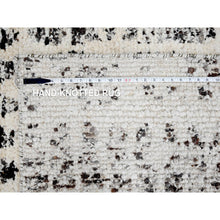 Load image into Gallery viewer, 10&#39;2&quot;x13&#39;9&quot; Vivid White With Smoky Black, Organic Wool, Vegetable Dyes, Tone On Tone, Soft Pile, Modern Design, Hand Knotted, Oriental Rug FWR507222