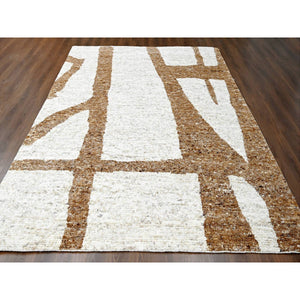 9'2"x11'9" Earth Tone Colors, Hand Knotted, Undyed  Natural Abrash, Thick Chunky Texture, Tone On Tone, Soft And Vibrant Pile, Sustainable, Pure Wool, Oriental Rug FWR507234