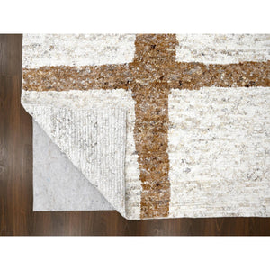 9'2"x11'9" Earth Tone Colors, Hand Knotted, Undyed  Natural Abrash, Thick Chunky Texture, Tone On Tone, Soft And Vibrant Pile, Sustainable, Pure Wool, Oriental Rug FWR507234