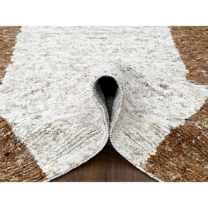 9'2"x11'9" Earth Tone Colors, Hand Knotted, Undyed  Natural Abrash, Thick Chunky Texture, Tone On Tone, Soft And Vibrant Pile, Sustainable, Pure Wool, Oriental Rug FWR507234