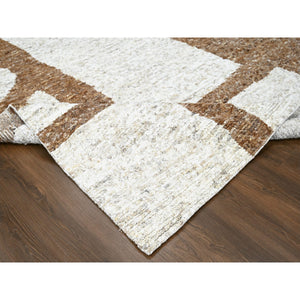 9'2"x11'9" Earth Tone Colors, Hand Knotted, Undyed  Natural Abrash, Thick Chunky Texture, Tone On Tone, Soft And Vibrant Pile, Sustainable, Pure Wool, Oriental Rug FWR507234