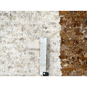 9'2"x11'9" Earth Tone Colors, Hand Knotted, Undyed  Natural Abrash, Thick Chunky Texture, Tone On Tone, Soft And Vibrant Pile, Sustainable, Pure Wool, Oriental Rug FWR507234