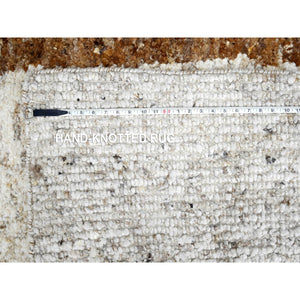 9'2"x11'9" Earth Tone Colors, Hand Knotted, Undyed  Natural Abrash, Thick Chunky Texture, Tone On Tone, Soft And Vibrant Pile, Sustainable, Pure Wool, Oriental Rug FWR507234