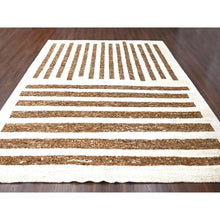 Load image into Gallery viewer, 12&#39;2&quot;x14&#39;10&quot; Leather Brown And Ivory, Natural Dyes, Pure Wool, Thick Chunky Texture, Soft Pile, Hand Knotted, Oversized Oriental Rug FWR507252
