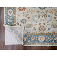 Load image into Gallery viewer, 8&#39;1&quot;x9&#39;9&quot; Old Wood with Blue Sapphire, Hand Knotted, Oushak Inspired, Supple Collection, Tone on Tone, 100% Wool, Oriental Rug FWR507336