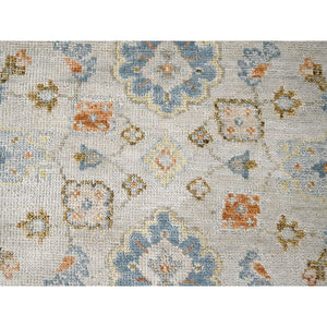 8'1"x9'9" Old Wood with Blue Sapphire, Hand Knotted, Oushak Inspired, Supple Collection, Tone on Tone, 100% Wool, Oriental Rug FWR507336