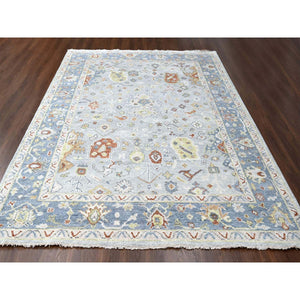 9'x11'9" Chrome, Extra Soft Wool, Hand Knotted, Oushak Design, Supple Collection, Soft And Vibrant Pile, Oriental Rug FWR507390
