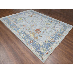 9'x11'9" Chrome, Extra Soft Wool, Hand Knotted, Oushak Design, Supple Collection, Soft And Vibrant Pile, Oriental Rug FWR507390