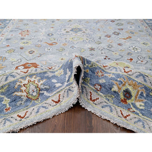 9'x11'9" Chrome, Extra Soft Wool, Hand Knotted, Oushak Design, Supple Collection, Soft And Vibrant Pile, Oriental Rug FWR507390