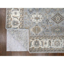 Load image into Gallery viewer, 9&#39;x11&#39;10&quot; Oxford Gray With White Dove, Karajeh Design With Geometric Medallion, Extra Soft Wool, Hand Knotted, Oriental Rug FWR507402