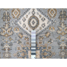 Load image into Gallery viewer, 9&#39;x11&#39;10&quot; Oxford Gray With White Dove, Karajeh Design With Geometric Medallion, Extra Soft Wool, Hand Knotted, Oriental Rug FWR507402