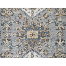 Load image into Gallery viewer, 9&#39;x11&#39;10&quot; Oxford Gray With White Dove, Karajeh Design With Geometric Medallion, Extra Soft Wool, Hand Knotted, Oriental Rug FWR507402