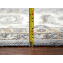 Load image into Gallery viewer, 9&#39;x11&#39;10&quot; Oxford Gray With White Dove, Karajeh Design With Geometric Medallion, Extra Soft Wool, Hand Knotted, Oriental Rug FWR507402