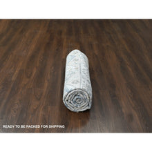 Load image into Gallery viewer, 8&#39;x10&#39; Lexicon White With Ash Gray, Vegetable Dyes, Pure Wool, Hand Knotted, Supple Collection, Kazak With Geometric Medallions Design, Oriental Rug FWR507432