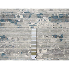 Load image into Gallery viewer, 9&#39;3&quot;x12&#39; Shadow White with Touches of Blue, Soft and Vibrant pile, Hand Knotted, Undyed Natural Wool, Cut and Loop Technique, Nepali Oriental Rug FWR507468
