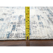 Load image into Gallery viewer, 9&#39;3&quot;x12&#39; Shadow White with Touches of Blue, Soft and Vibrant pile, Hand Knotted, Undyed Natural Wool, Cut and Loop Technique, Nepali Oriental Rug FWR507468