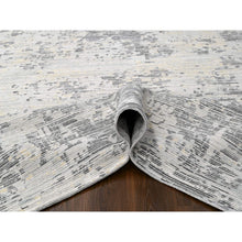 Load image into Gallery viewer, 9&#39;x11&#39;10&quot; Lexicon White With Touches Of Gold, Soft And Plush Pile, Hand Knotted, Cut And Loop Technique, Undyed Natural Wool, Nepali Oriental Rug FWR507474