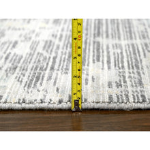Load image into Gallery viewer, 9&#39;x11&#39;10&quot; Lexicon White With Touches Of Gold, Soft And Plush Pile, Hand Knotted, Cut And Loop Technique, Undyed Natural Wool, Nepali Oriental Rug FWR507474