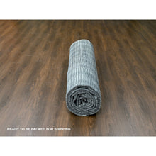 Load image into Gallery viewer, 12'x18'1" Taupe With Stout Black, Modern Textured And Variegated Line Design, Hand Loomed, 100% Wool, Oversized Oriental Rug FWR507480