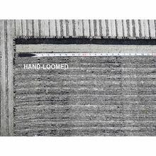 Load image into Gallery viewer, 12'x18'1" Taupe With Stout Black, Modern Textured And Variegated Line Design, Hand Loomed, 100% Wool, Oversized Oriental Rug FWR507480