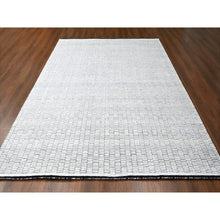 Load image into Gallery viewer, 9&#39;x11&#39;9&quot; Pearl White, Hand Loomed, 100% wool, Modern Textured and Roman Tile Design, Oriental Rug FWR507510