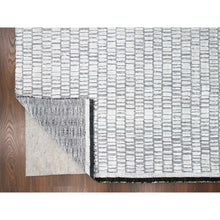 Load image into Gallery viewer, 9&#39;x11&#39;9&quot; Pearl White, Hand Loomed, 100% wool, Modern Textured and Roman Tile Design, Oriental Rug FWR507510