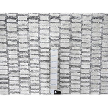 Load image into Gallery viewer, 9&#39;x11&#39;9&quot; Pearl White, Hand Loomed, 100% wool, Modern Textured and Roman Tile Design, Oriental Rug FWR507510