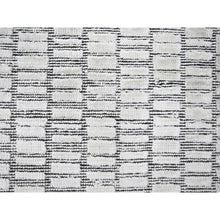 Load image into Gallery viewer, 9&#39;x11&#39;9&quot; Pearl White, Hand Loomed, 100% wool, Modern Textured and Roman Tile Design, Oriental Rug FWR507510