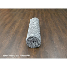 Load image into Gallery viewer, 9&#39;x11&#39;9&quot; Pearl White, Hand Loomed, 100% wool, Modern Textured and Roman Tile Design, Oriental Rug FWR507510