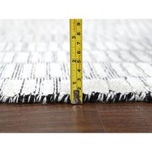 Load image into Gallery viewer, 9&#39;x11&#39;9&quot; Pearl White, Hand Loomed, 100% wool, Modern Textured and Roman Tile Design, Oriental Rug FWR507510