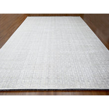 Load image into Gallery viewer, 14&#39;2&quot;x18&#39; Lexicon White With Carbon Black, 100% Wool, Hand Loomed, Modern Textured And Roman Tile Design, Oversized Oriental Rug FWR507528