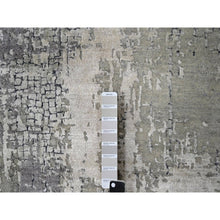 Load image into Gallery viewer, 8&#39;1&quot;x7&#39;9&quot; Nevada Gray, Abstract With Mosaic Design, Wool And Silk, Hand Knotted, Vegetable Dyes, Persian Knot, Dense Weave, Square Oriental Rug FWR507534