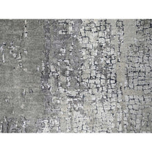 Load image into Gallery viewer, 8&#39;1&quot;x7&#39;9&quot; Nevada Gray, Abstract With Mosaic Design, Wool And Silk, Hand Knotted, Vegetable Dyes, Persian Knot, Dense Weave, Square Oriental Rug FWR507534