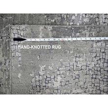 Load image into Gallery viewer, 8&#39;1&quot;x7&#39;9&quot; Nevada Gray, Abstract With Mosaic Design, Wool And Silk, Hand Knotted, Vegetable Dyes, Persian Knot, Dense Weave, Square Oriental Rug FWR507534