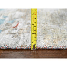 Load image into Gallery viewer, 12&#39;x17&#39;10&quot; Gainsboro with Rust Red, Abstract With Fire Mosaic Design, Hand Knotted, Persian Knot, Wool And Silk, Oversized Oriental Rug FWR507546