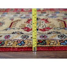 Load image into Gallery viewer, 8&#39;x8&#39; Fire Brick Red And Buttery Brown, Hand Knotted, Pure Wool, Karajeh Design, Square, Soft To The Touch Pile, Oriental Rug FWR507558