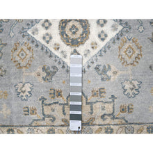 Load image into Gallery viewer, 6&#39;2&quot;x6&#39;1&quot; Blue Gray, Natural Wool, Karajeh and Geometric Design, Hand Knotted, Square Oriental Rug FWR507564