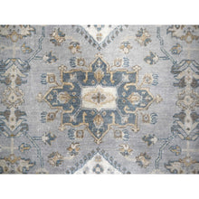 Load image into Gallery viewer, 6&#39;2&quot;x6&#39;1&quot; Blue Gray, Natural Wool, Karajeh and Geometric Design, Hand Knotted, Square Oriental Rug FWR507564