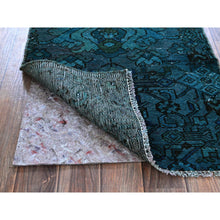 Load image into Gallery viewer, 2&#39;x3&#39; Teal Overdyed, Vintage Persian Bakhtiar, Stone Washed, 100% Wool, Hand Knotted, Sheared Low, Zero Pile, Sides and Ends Professionally Secured, Mat, Oriental Rug 45 FWR5070