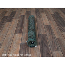 Load image into Gallery viewer, 2&#39;x3&#39; Teal Overdyed, Vintage Persian Bakhtiar, Stone Washed, 100% Wool, Hand Knotted, Sheared Low, Zero Pile, Sides and Ends Professionally Secured, Mat, Oriental Rug 45 FWR5070