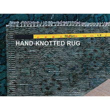 Load image into Gallery viewer, 2&#39;x3&#39; Teal Overdyed, Vintage Persian Bakhtiar, Stone Washed, 100% Wool, Hand Knotted, Sheared Low, Zero Pile, Sides And Ends Professionally Secured, Mat, Oriental Rug FWR5070