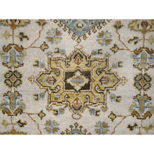 Load image into Gallery viewer, 2&#39;7&quot;x7&#39;9&quot; Acoustic White, Hand Knotted, Karajeh Design Tribal Medallions, Extra Soft Wool, Runner Oriental Rug FWR507642