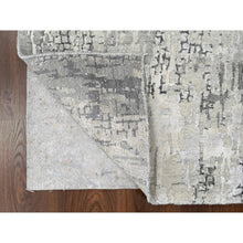 Load image into Gallery viewer, 2&#39;5&quot;x18&#39; Rustic And Lava Gray, Wool And Silk, Hand Knotted, Dense Weave, Persian Knot, Abstract With Mosaic Design, Xl Runner Oriental Rug FWR507690