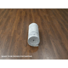 Load image into Gallery viewer, 2&#39;5&quot;x18&#39; Rustic And Lava Gray, Wool And Silk, Hand Knotted, Dense Weave, Persian Knot, Abstract With Mosaic Design, Xl Runner Oriental Rug FWR507690