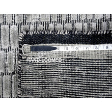Load image into Gallery viewer, 2&#39;x3&#39; Oxford Gray, 100% Wool, Modern Textured And Variegated Line Design, Hand Loomed, Mat Oriental Rug FWR507702
