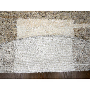 8'x8' Soft Colors, Soft Pile, Thick Chunky Texture, Pure Wool, Tone on Tone, Natural Abrash, Sustainable, Hand Knotted, Round Oriental Rug FWR507738