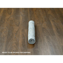 Load image into Gallery viewer, 2&#39;x3&#39; Smoky White, Broken And Erased Persian Heriz Medallion Design, Dense Weave, Organic Wool, Hand Knotted, Mat Oriental Rug FWR507780